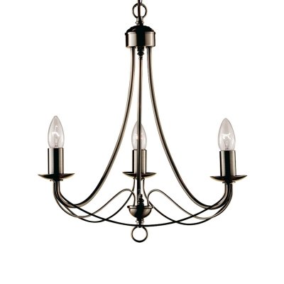 SEARCHLIGHT Suspension maypole 3 ampoules raccord laiton antique