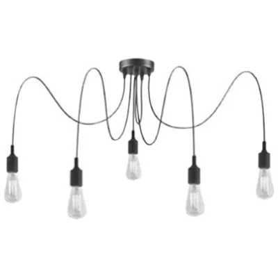 LUCIDE Suspension modulable 5 lumi&egrave;res en silicone diam&egrave;tre 4m FIX noir noir