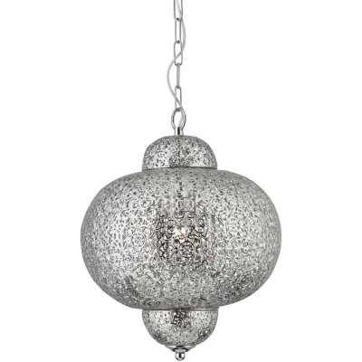 SEARCHLIGHT Suspension Moroccan 29 cm, en argent satin&eacute;