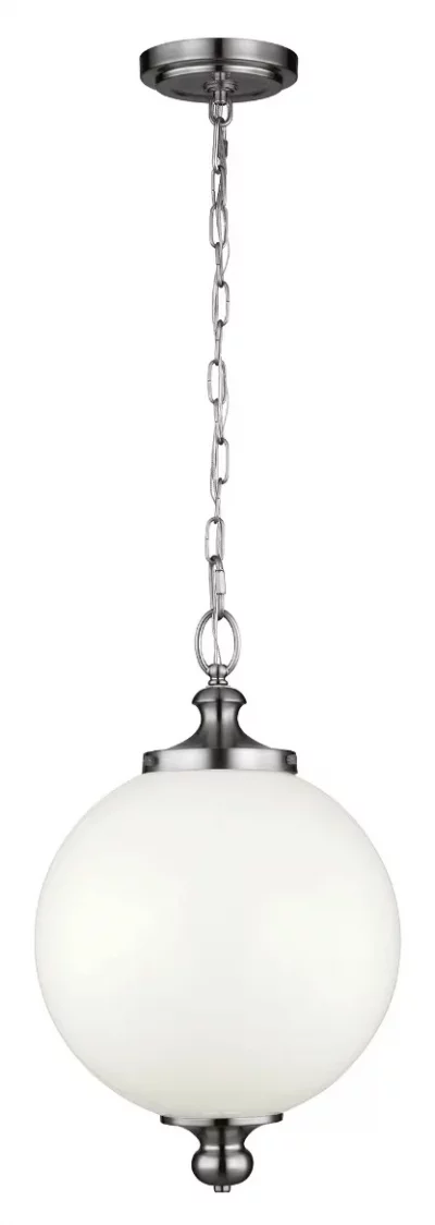 FEISS Suspension Parkman, nickel poli et verre opale, grande