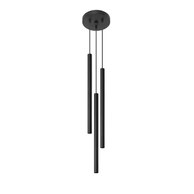 SOLLUX LIGHTING Suspension pastelo acier noir 3 ampoules 100cm