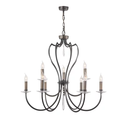 ELSTEAD LIGHTING Suspension Pimlico, bronze fonc&eacute;, 9 ampoules