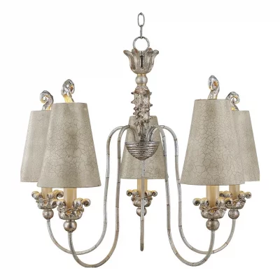 ELSTEAD LIGHTING Suspension Remi, 5 ampoules, avec abat-jour