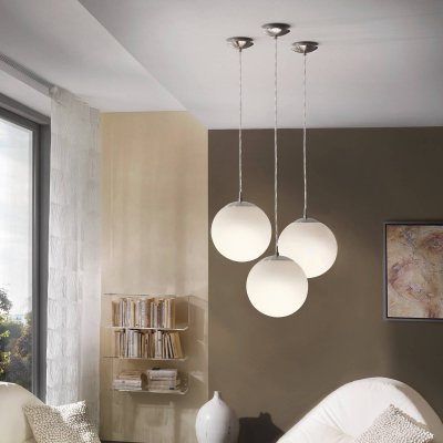 EGLO Suspension RONDO 1 ampoule nickel satin&eacute; Diam&egrave;tre 30 Cm