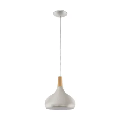 EGLO Suspension SABINAR 1 ampoule argent bross&eacute; Diam&egrave;tre 28 Cm