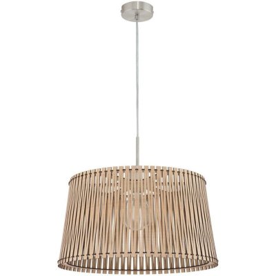 EGLO Suspension SENDERO 1 ampoule nickel satin&eacute; Diam&egrave;tre 45 Cm abat jour &eacute;rable