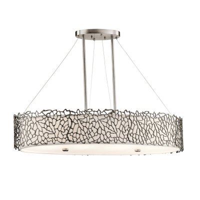 KICHLER Suspension Silver Coral, &eacute;tain, ovale