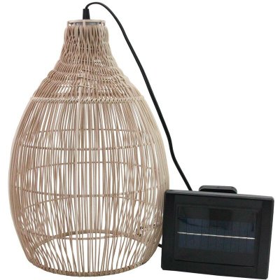 LUMISKY Suspension solaire boh&egrave;me holiday beige polyrotin h42cm