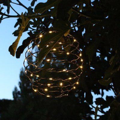 LUMISKY Suspension solaire spirale micro LED blanc chaud ORION H37cm