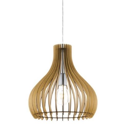 EGLO Suspension TINDORI 1 ampoule nickel satin&eacute; Diam&egrave;tre 38 Cm abat jour &eacute;rable