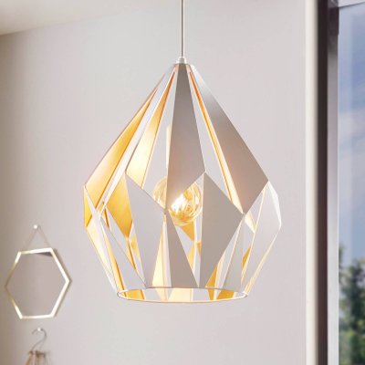 EGLO Suspension Vintage carlton 1 &oslash; 31cm dimmable en blanc, or rose