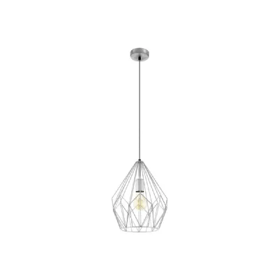 EGLO Suspension Vintage carlton &oslash; dimmable en argent 31cm