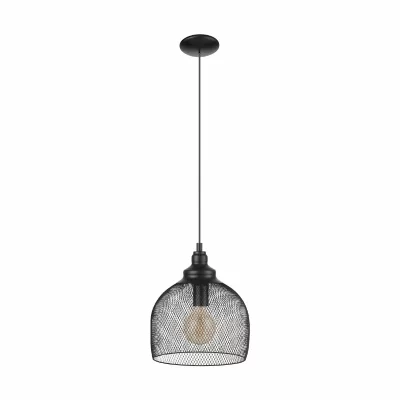 EGLO Suspension Vintage straiton &oslash; 28 cm en noir dimmable