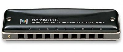 SUZUKI  HA20A Hammond Harmonica diatonique en la 10 Trous Noir