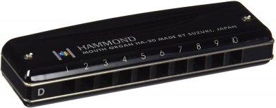 SUZUKI  HA20D Hammond Harmonica diatonique en r&eacute; 10 Trous Noir