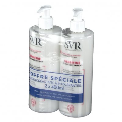 SVR  SENSIFINE - Dermo-Nettoyant pour Peaux Sensibles, 2x400ml
