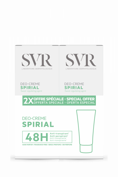 SVR  Spirial D&eacute;o-Cr&egrave;me Anti-Transpirant Intense 48H Lot de 2 x 50 ml