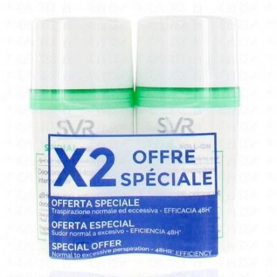 SVR  Spirial Roll-On Anti-Transpirant 48h Lot de 2 x 50ml