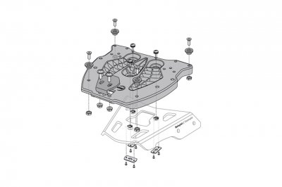 SW MOTECH Sw-motech Aluminium Gpt.00.152.400 Mounting Plate Adapter Noir