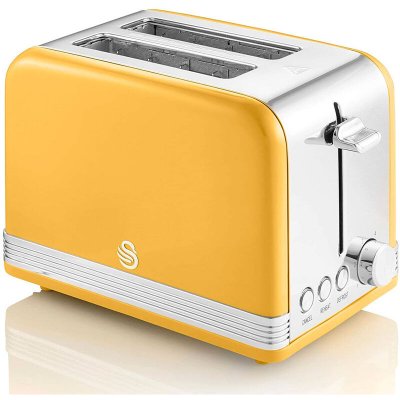 SWAN  ST19010CN Grille-pain r&eacute;tro 2 tranches 815W Jaune