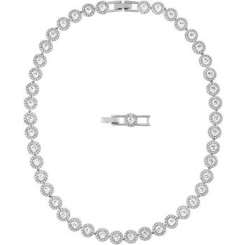 SWAROVSKI  Collier Angelic, coupe ronde, cristaux, m&eacute;tal rhodi&eacute;, blanc