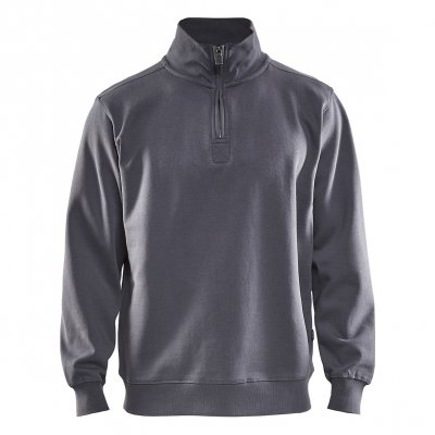 BLAKLADER Sweat col camionneur polycoton noir TXXXL BL&Aring;KL&Auml;DER 336510489900XXXL