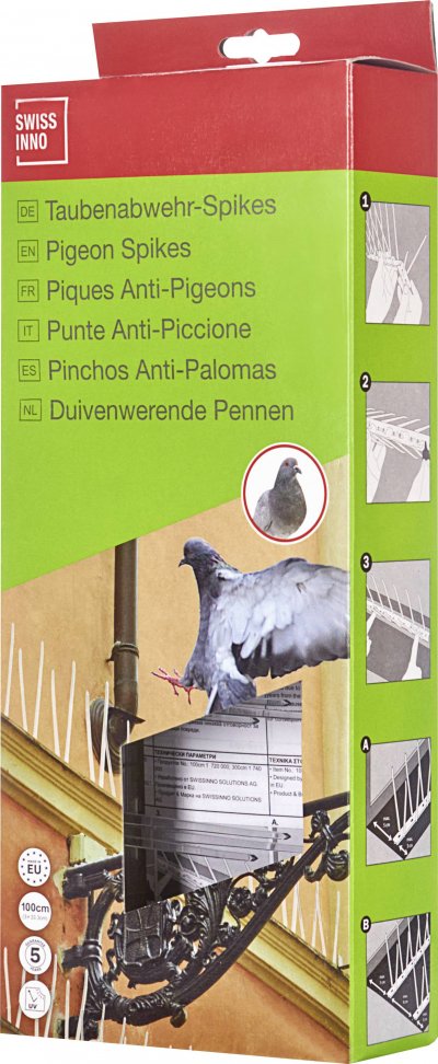 SWISSINNO SOLUTIONS SWISSINNO SOLUTION R&eacute;pulsif &agrave; Pigeons - Carton de Spikes - 100 cm