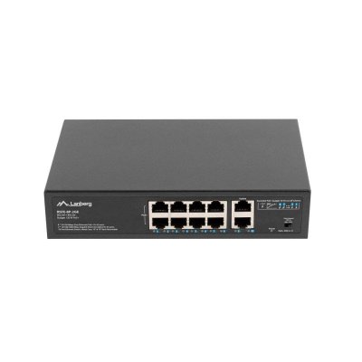 LANBERG SWITCH  10 PTOS 100MB 8xPOE+/2x GBIT ETHER 120W RACK 10"/19