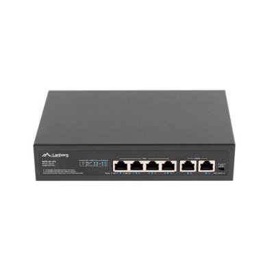 LANBERG SWITCH  6 PTOS 100MB 4xPOE+/2x FAST ETHER 60W RACK 10"/19