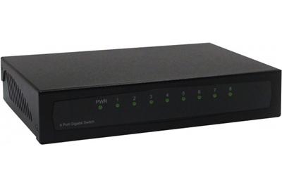 DEXLAN Switch R&eacute;seau Gigabit bo&icirc;tier m&eacute;tallique noir 8 ports