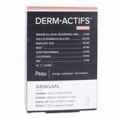 ARAGAN Synactifs Dermactifs Peau Hydratation 30 g&eacute;lules