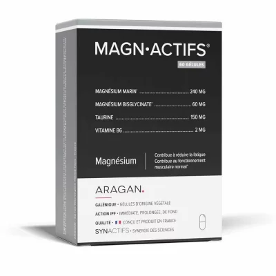 ARAGAN SYNACTIFS MAGNActifs magn&eacute;sium bo&icirc;te de 60 g&eacute;lules