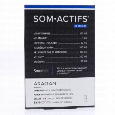 ARAGAN SYNACTIFS SOMActifs sommeil bo&icirc;te de 30 g&eacute;lules
