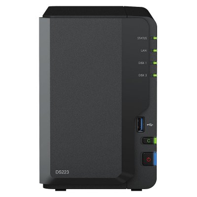 SYNOLOGY  DS223 NAS 2 Baies JBOD 14.6dB S&eacute;rie ATA USB 3.2 Gen 1 Noir