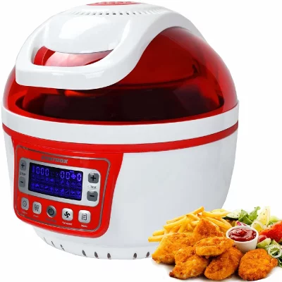 SYNTROX GERMANY  Friteuse &agrave; air chaud turbo avec &eacute;cran LED 10L max. 250 &deg; rouge