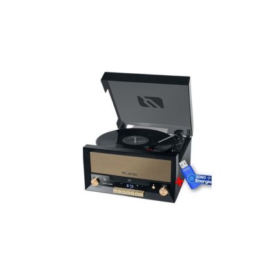MUSE Syst&egrave;me Cha&icirc;ne Hifi CD 20W avec platine Vinyle - CD/FM/USB/AUX - 33/45/78 tours+cl&eacute; USB 32Go