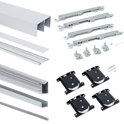 Syst&egrave;me coulissant Placard argent Emuca