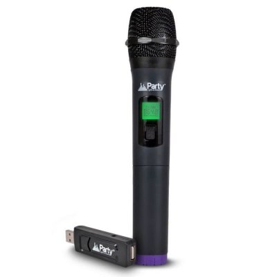 PARTY SOUND & LIGHT Syst&egrave;me de microphone &agrave; main sans fil avec &eacute;cran digital UHF via USB