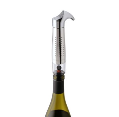 ATELIER DU VIN Syst&egrave;me Gard'vin On/Off et 2 bouchons m&eacute;tal Gris L'