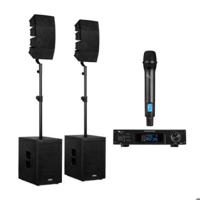  Syst&egrave;me Sono Line Array Vonyx VX922 2.2 1600W Subwoofers 12"" Micro UHF