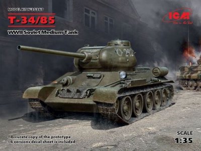 ICM T-34-85, Wwii Soviet Medium Tank - 1:35e - 