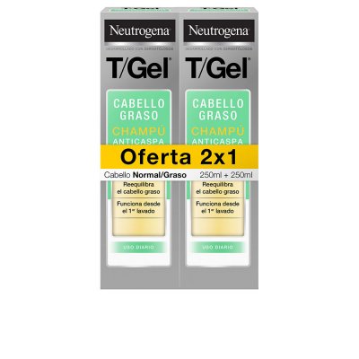 NEUTROGENA T/GEL CHAMP&Uacute; ANTICASPA NORMAL-GRASO coffret 2 x 250 ml