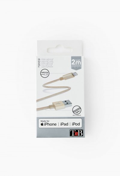 T NB SA T'nB C&acirc;ble Usb/lightening Or - 2 M - Tnb