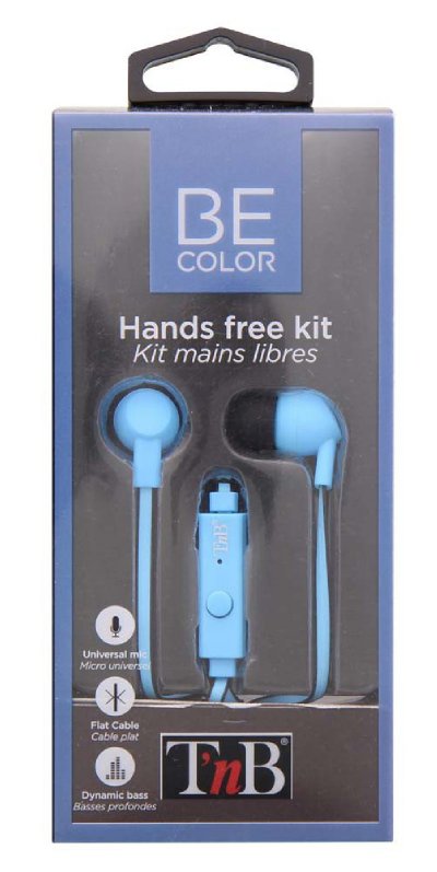 T'nB Tnb - Ecouteurs filaires intri-Auriculaires Jack 3.5mm Collection BE Color Bleu