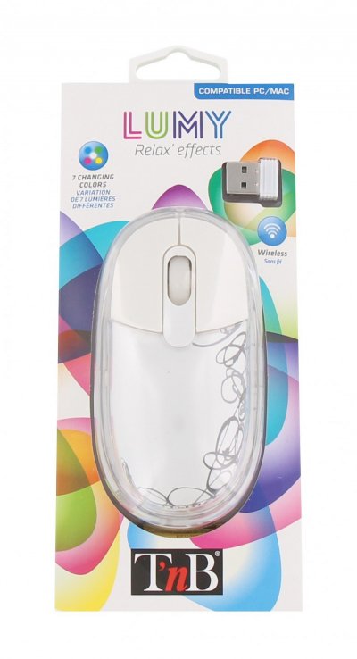 T NB T'nB Tnb - Souris sans Fil 1000 DPI Collection LUMY - Blanc