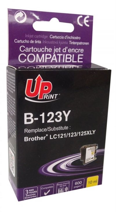 UPRINT T3AZUR BJ123YUP cartouche d'encre 1 pi&egrave;ce(s) Compatible Jaune