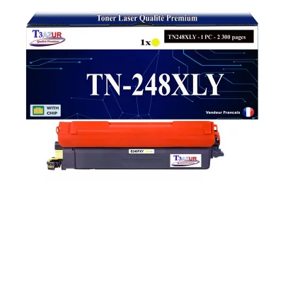 T3AZUR  -Toner compatible avec Brother HL-L3215CW HL-L3220CW HL-L3220CWE TN248 XL Jaune