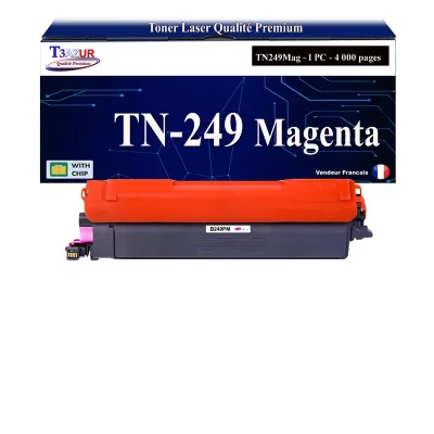 T3AZUR  -Toner compatible avec Brother HL-L8230CDW, HL-L8240CDW, MFC-L8340CDW, TN249 Magenta