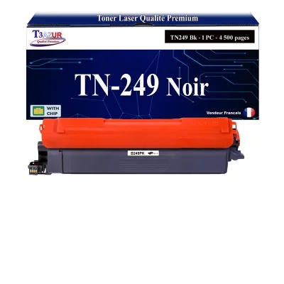 T3AZUR  -Toner compatible avec Brother HL-L8230CDW, HL-L8240CDW, MFC-L8340CDW, TN249 Noir