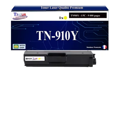 T3AZUR  -Toner compatible avec Brother HL-L9310CDW, HL-L9310CDWT, HL-L9310CDWTT, TN910 Jaune